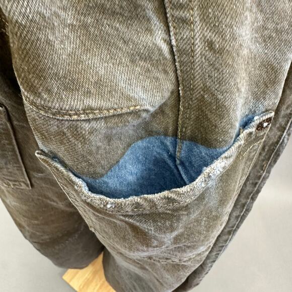 Free People We The Free Good Luck Coated Brown Barrel Leg Jeans Size 28 - Picture 7 of 16